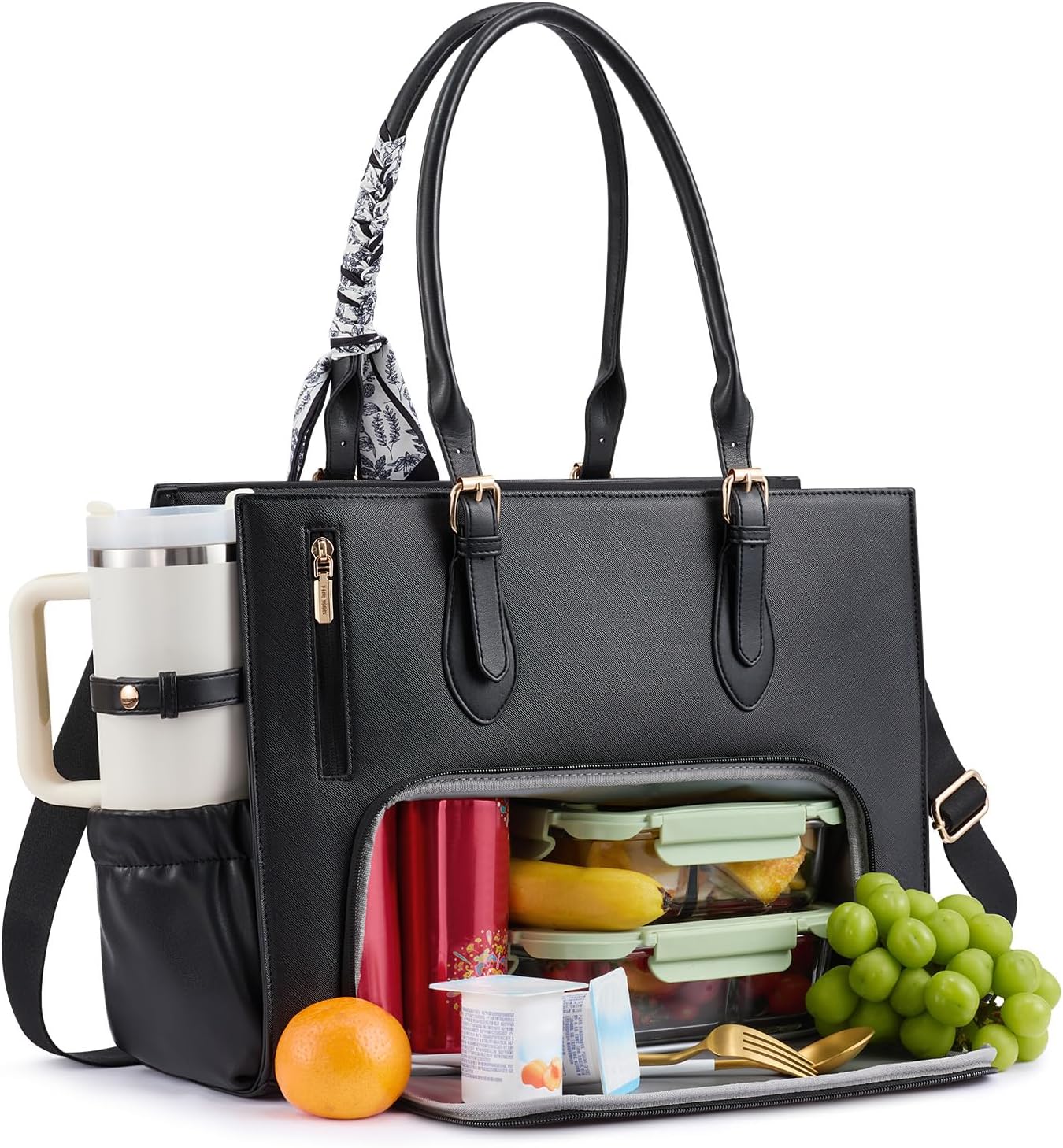 LOVEVOOK Bolsa de almuerzo para mujer, bolsa para laptop de 15.6 pu...