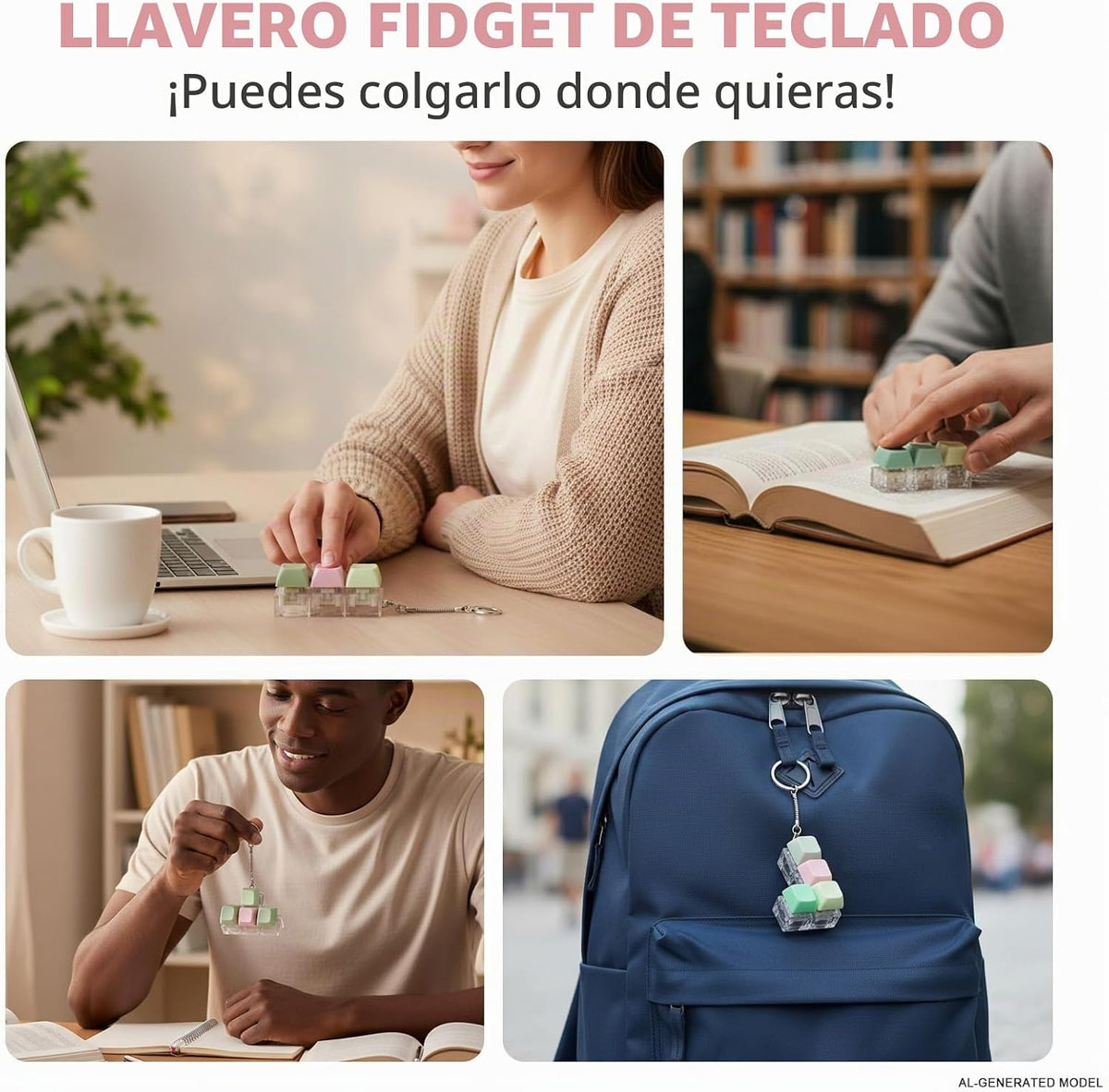 Juguete antiestrés con teclado de 3 piezas, juguete para aliviar el...