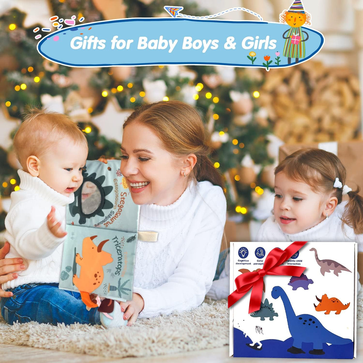 Richgv Libros de juguetes para bebés de 0 a 6 a 12 meses, regalos p...