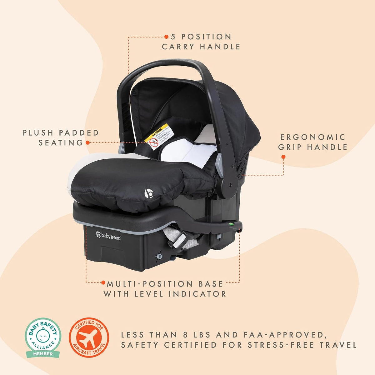 Baby Trend EZ-Lift 35 Plus Asiento de Auto Infantil Ergonómico y Li...