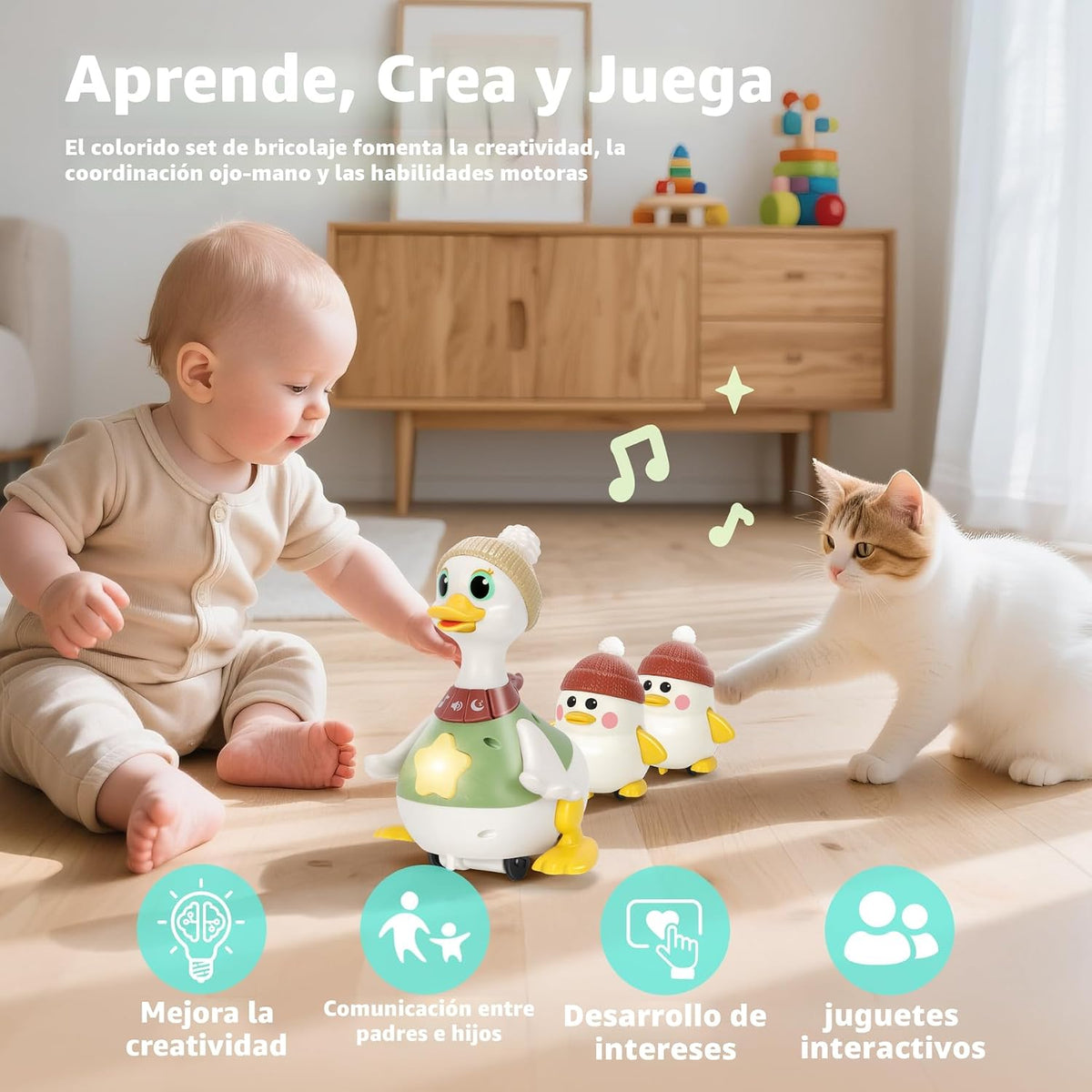 Hestiasko Juguetes para bebés de 6, 8, 10, 12 meses, juego de pato...