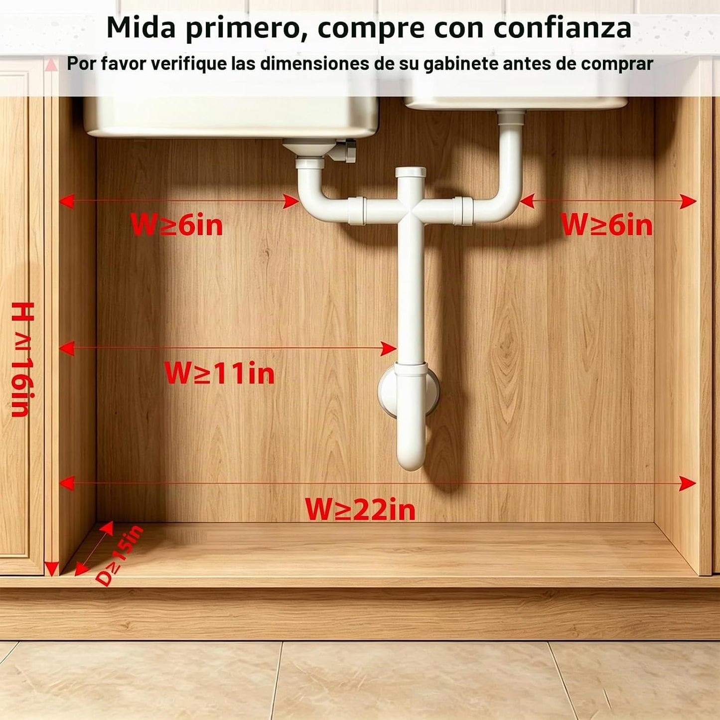 Paquete de 2 organizadores mejorados para debajo del fregadero, org...