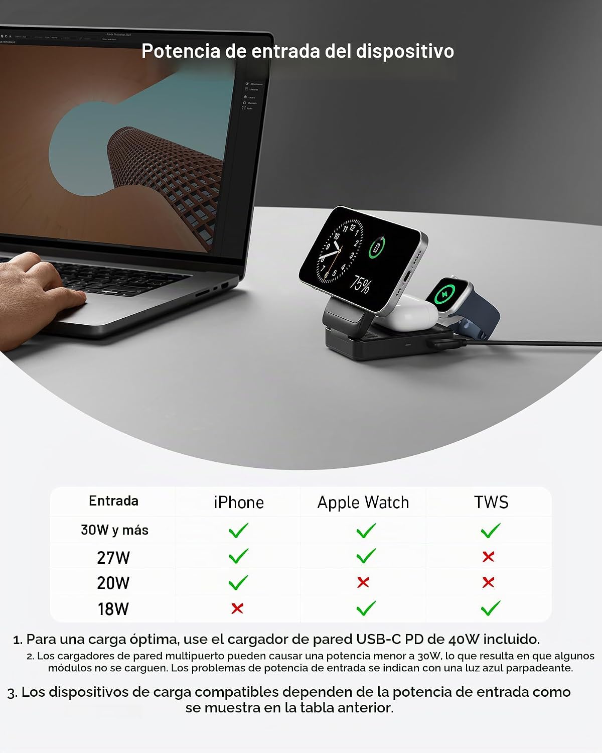 Anker MagGo - Estación de carga plegable Qi2 de 15 W compatible con...