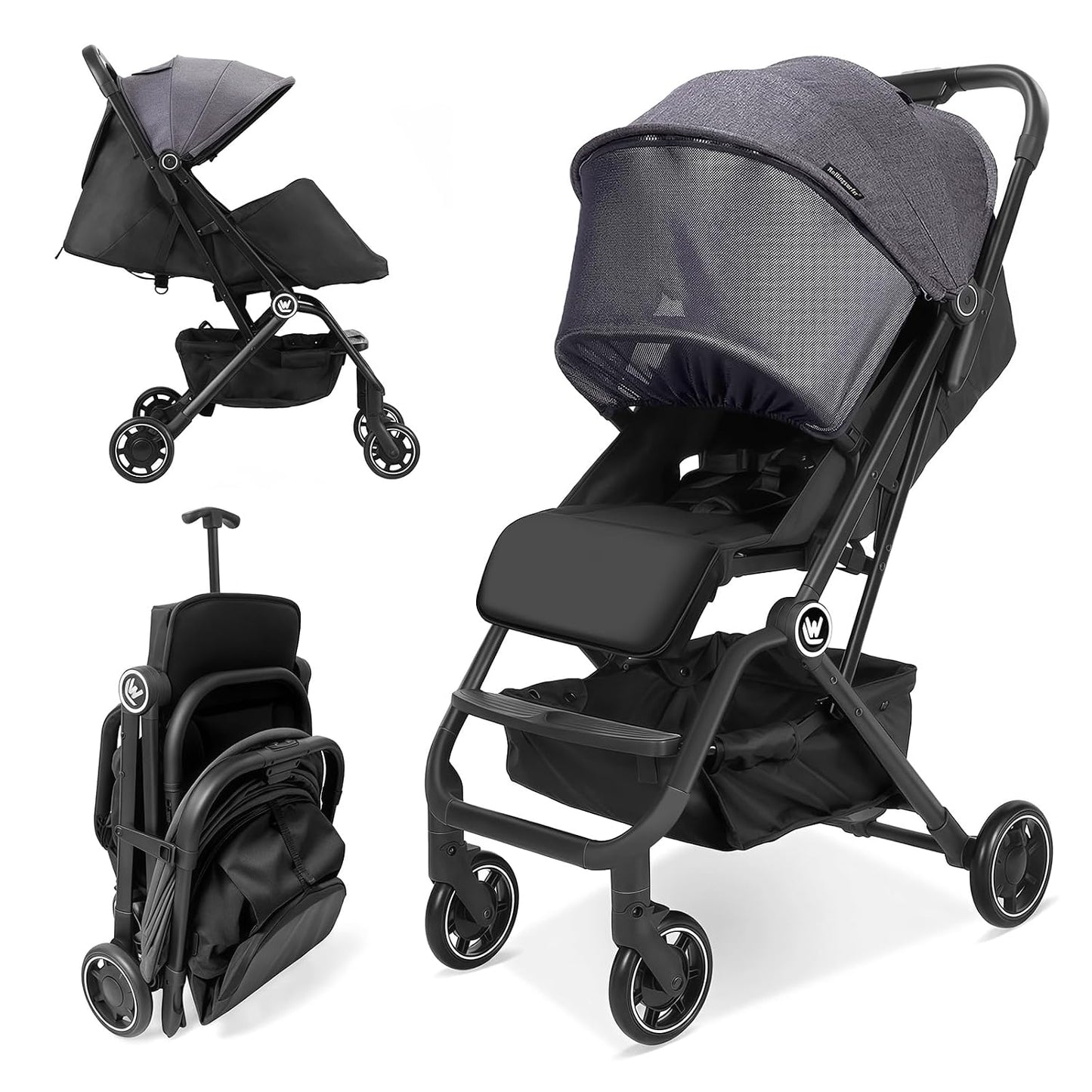 Rollingsurfer - Cochecito de bebé ligero para avión, cochecito de v...