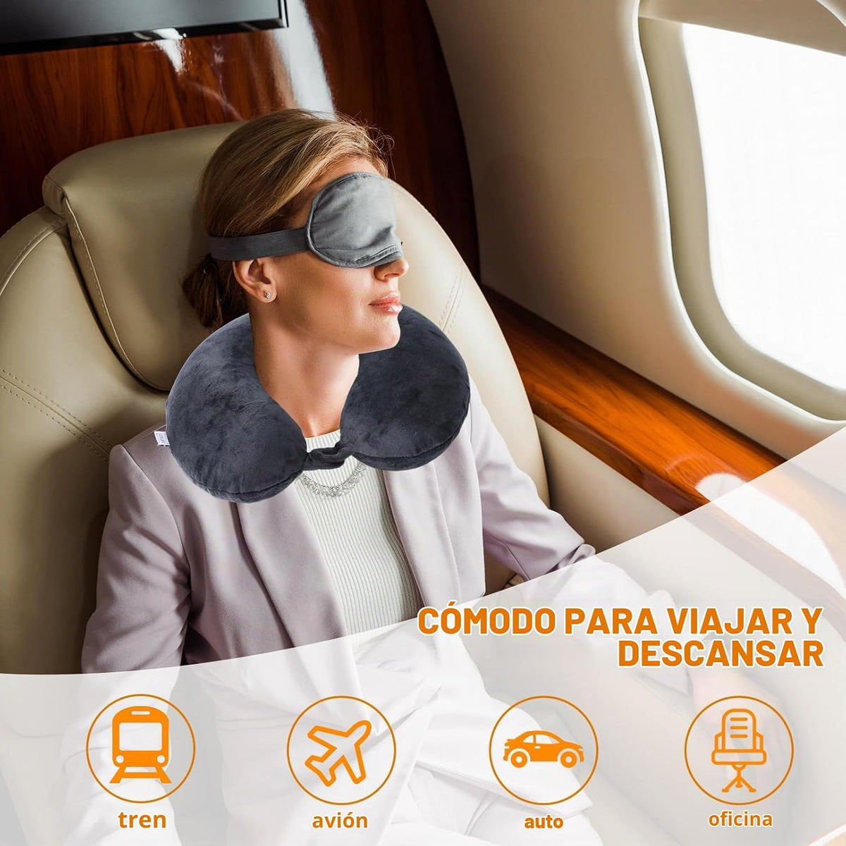 Far win Almohada de viaje, almohada de cuello en forma de U 100% de...