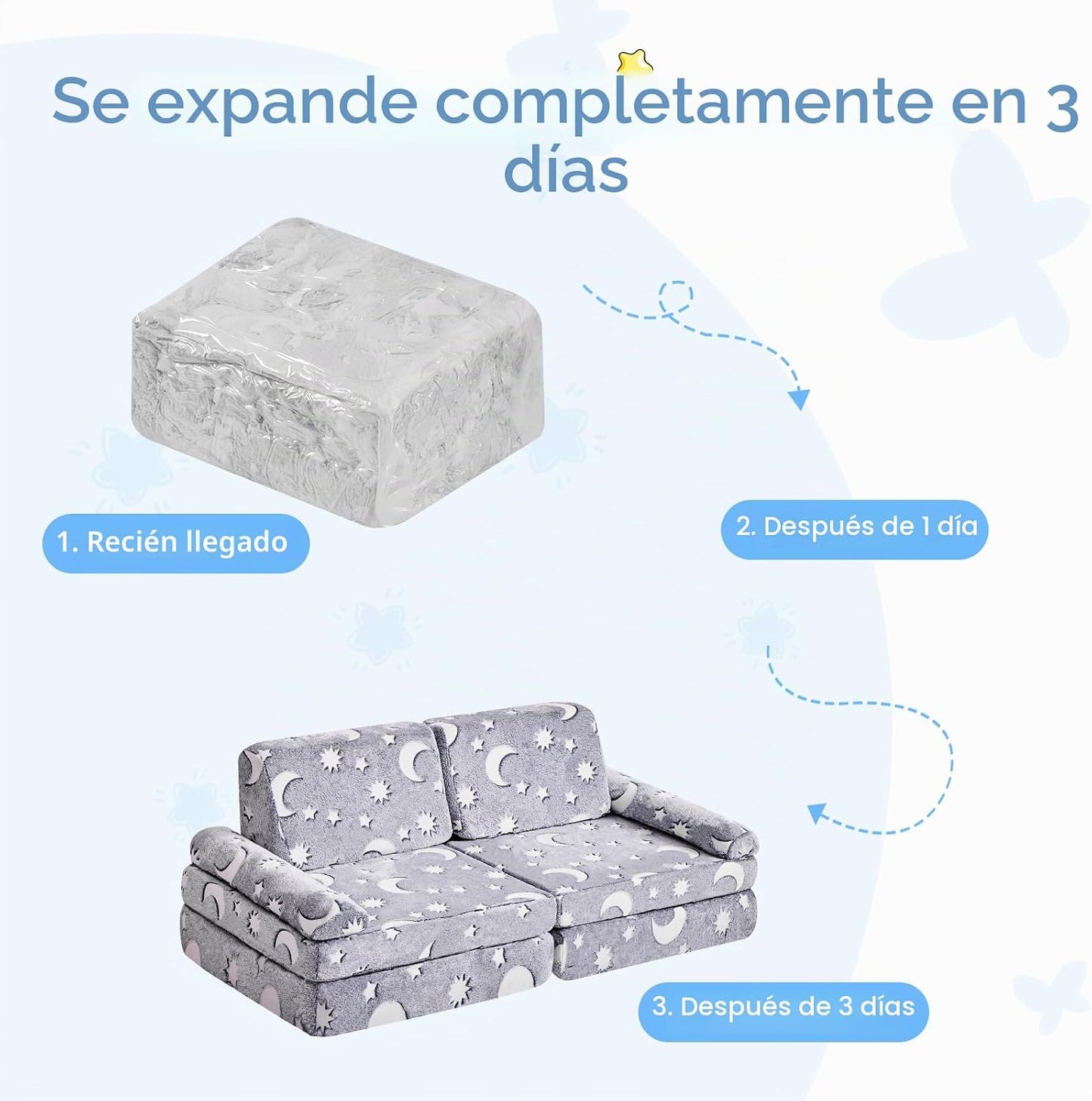 Sofá Modular para Niños de IFNOW, Sofá para Niños Pequeños, Sofá Se...