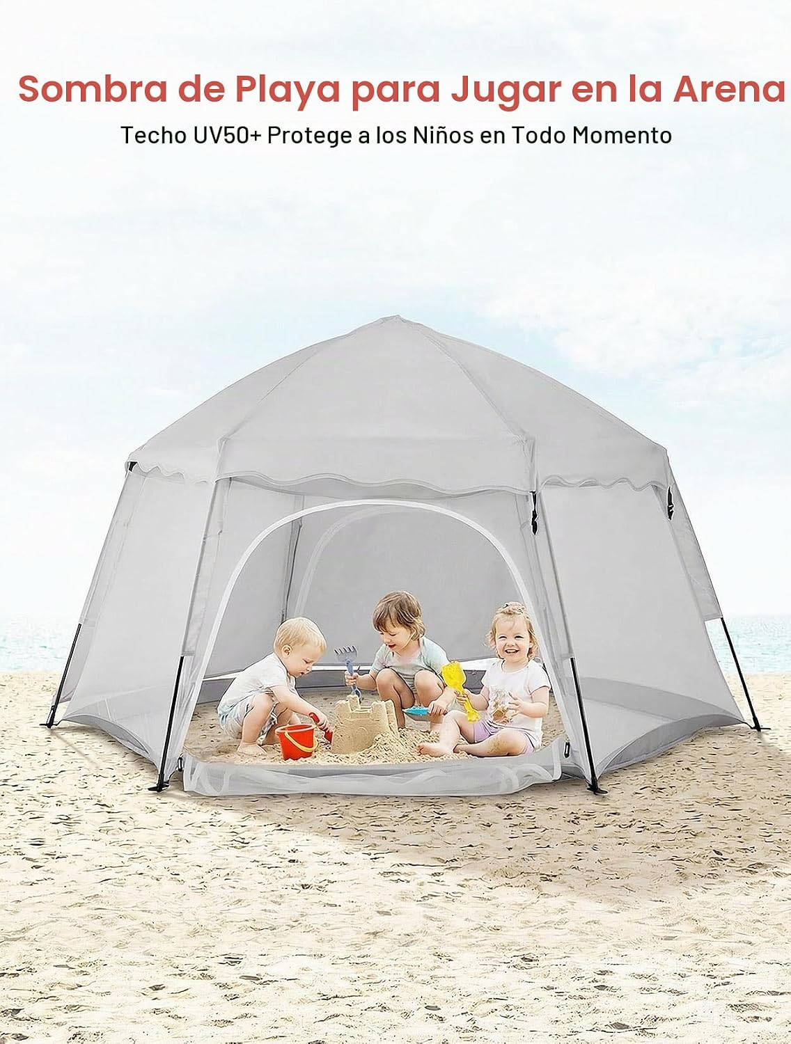 Porayhut Tienda de campaña grande desplegable para niños, casa de j...