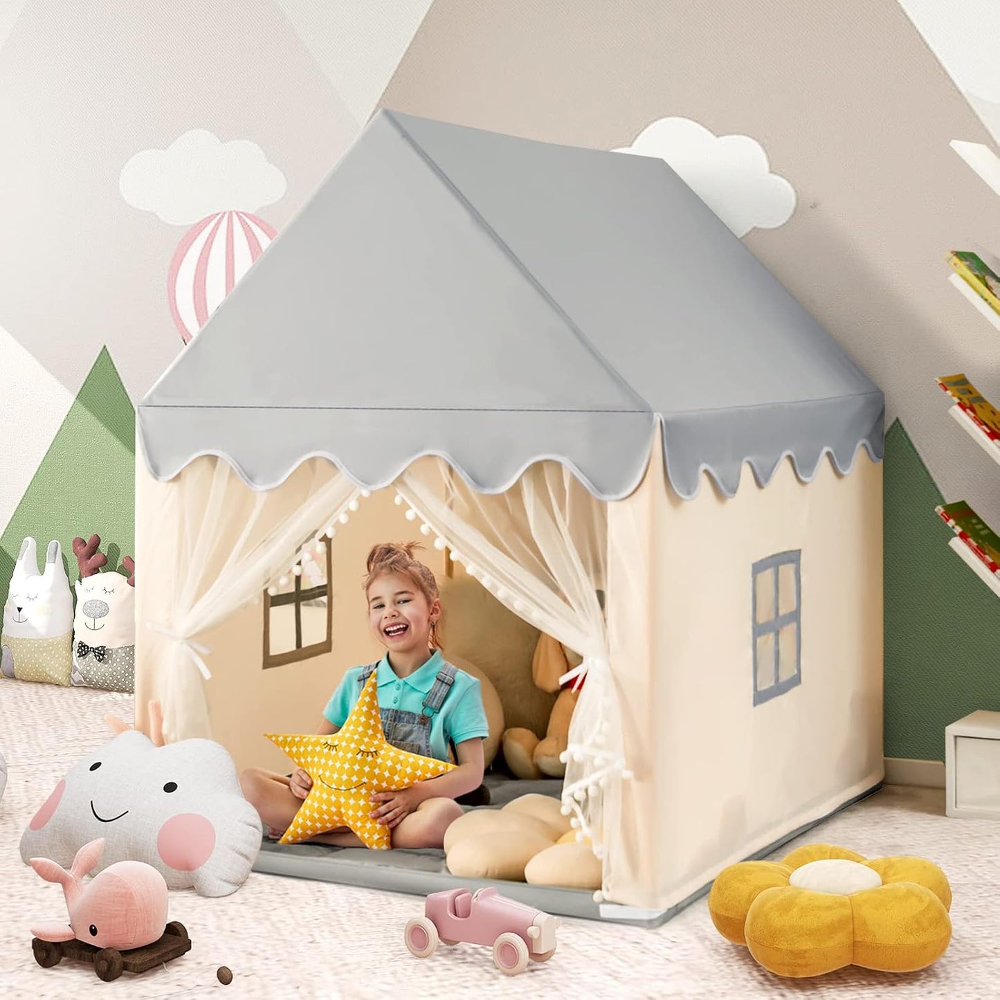 Costzon Tienda de campaña para niños, casa de juegos grande con alf...