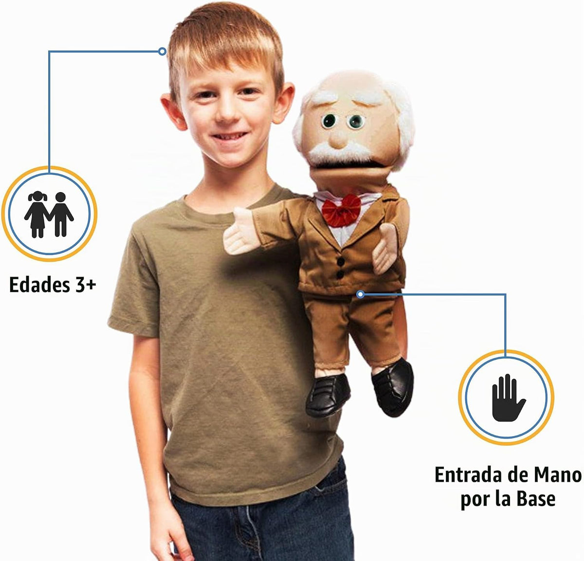 14" Pops, abuelo melocotón, marioneta de mano