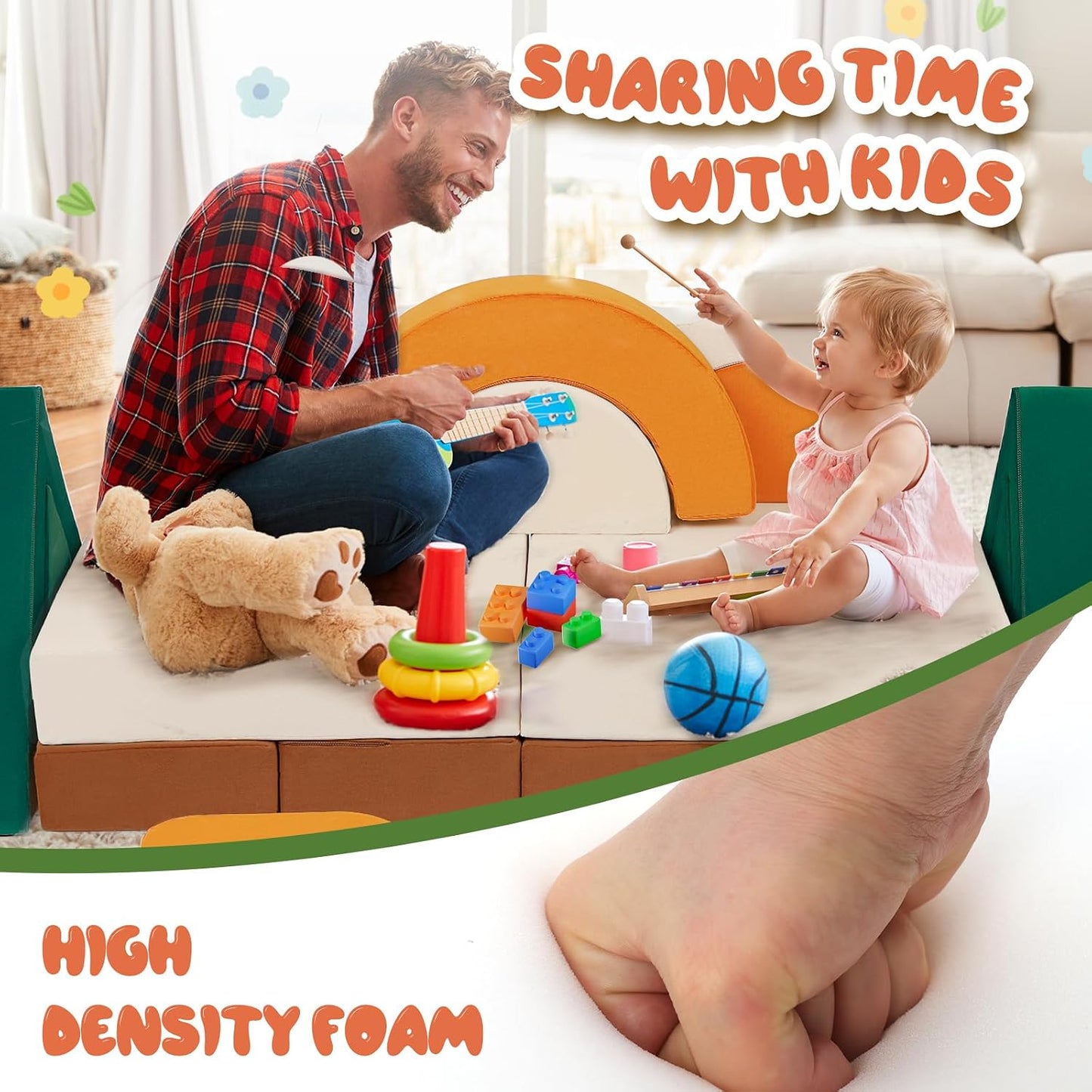 Erament Sofá de Juego Modular para Niños de 18 Piezas - Sofá para N...