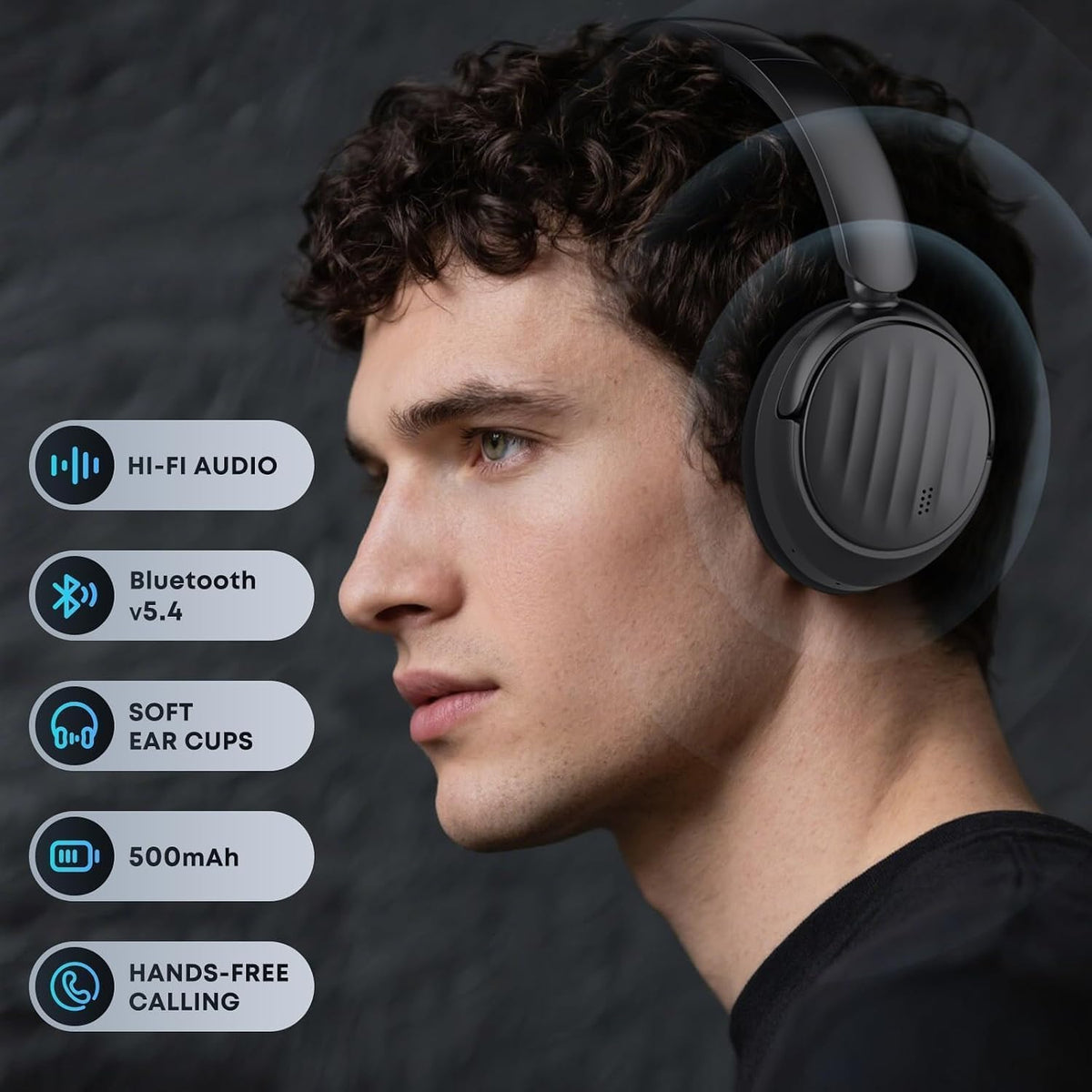Auriculares Bluetooth, auriculares híbridos con cancelación activa...