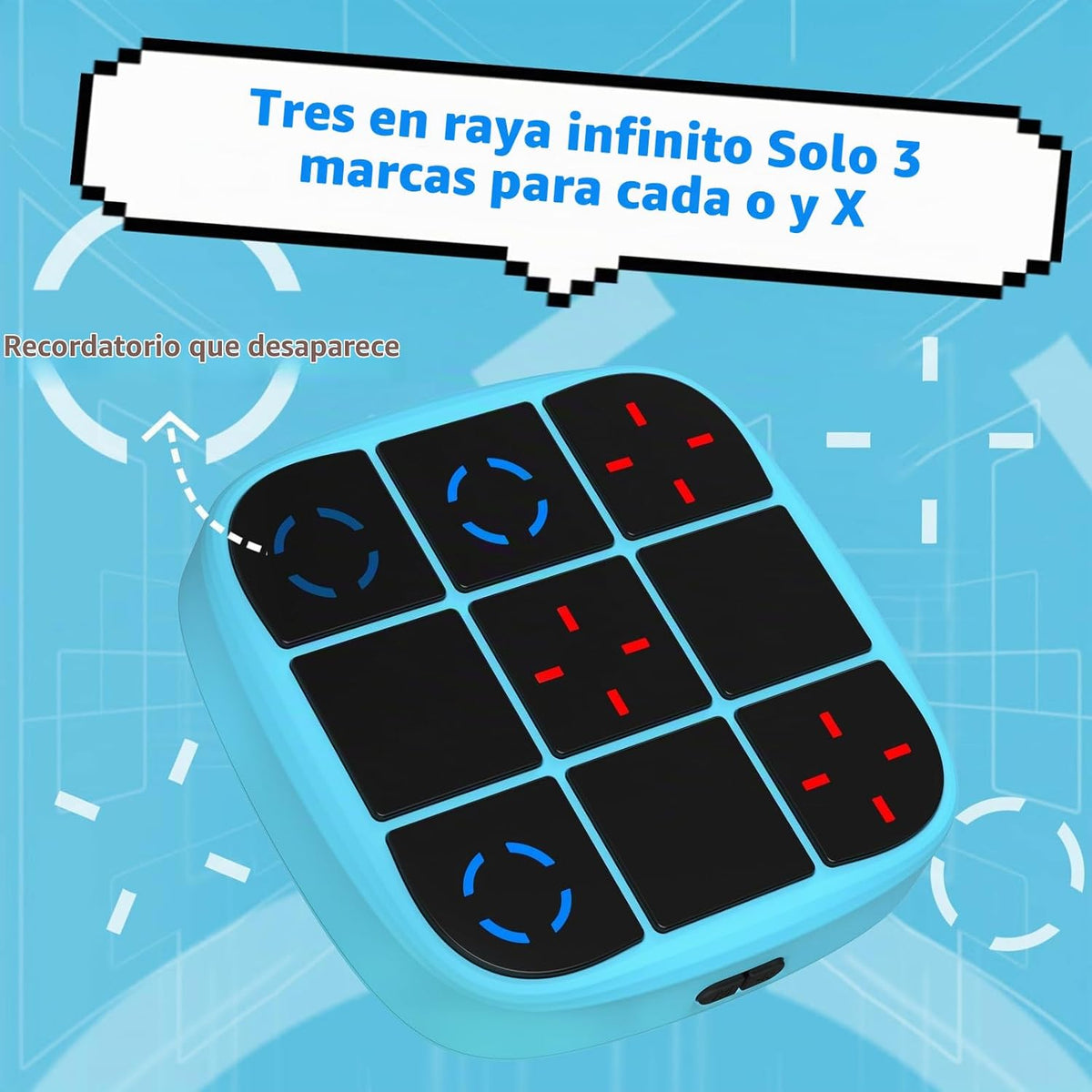 KOQQQ Juego de pernos recargables Tic-Tac-Toe, consola de rompecabe...