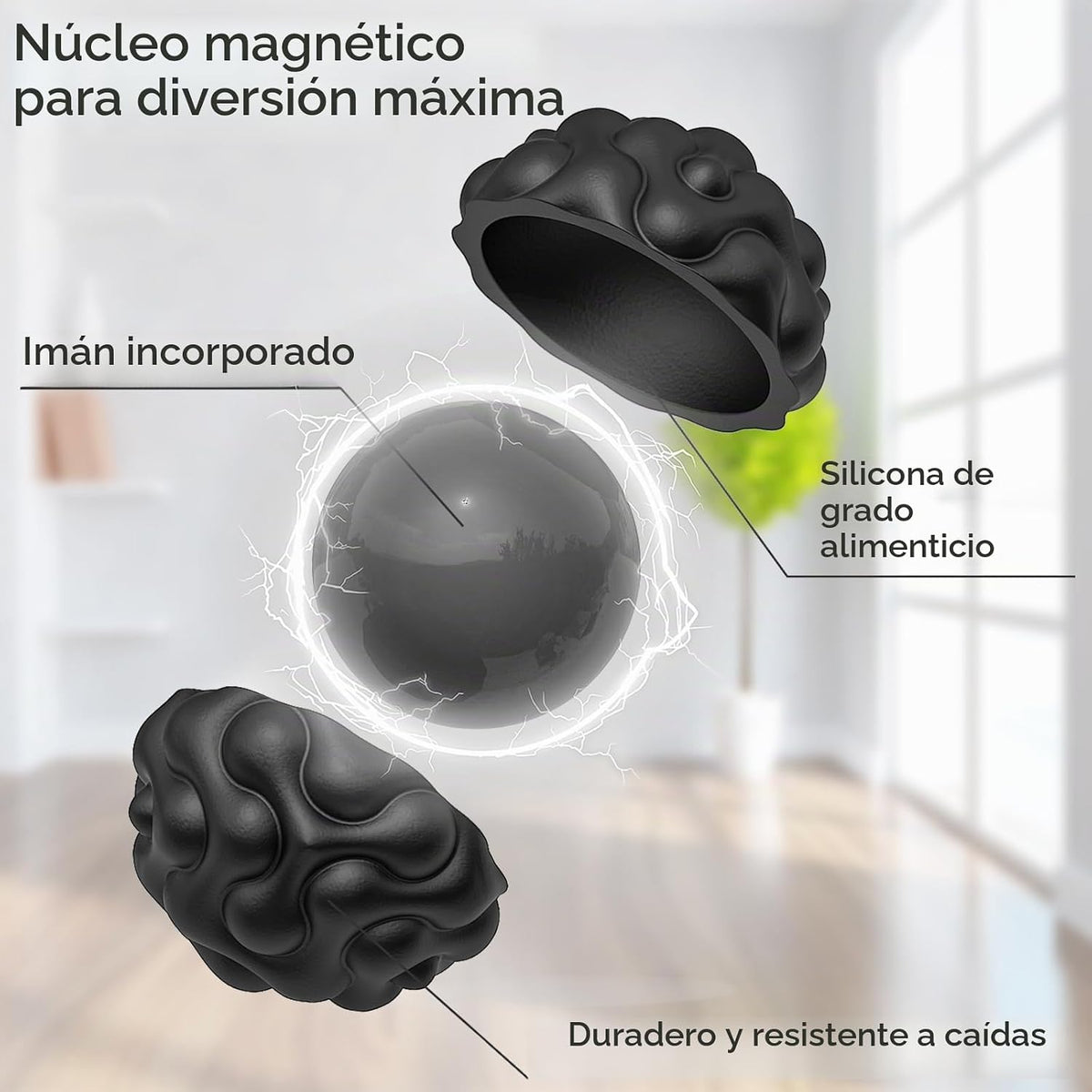 Bolas magnéticas de silicona, juguetes para ansiedad para adultos y...