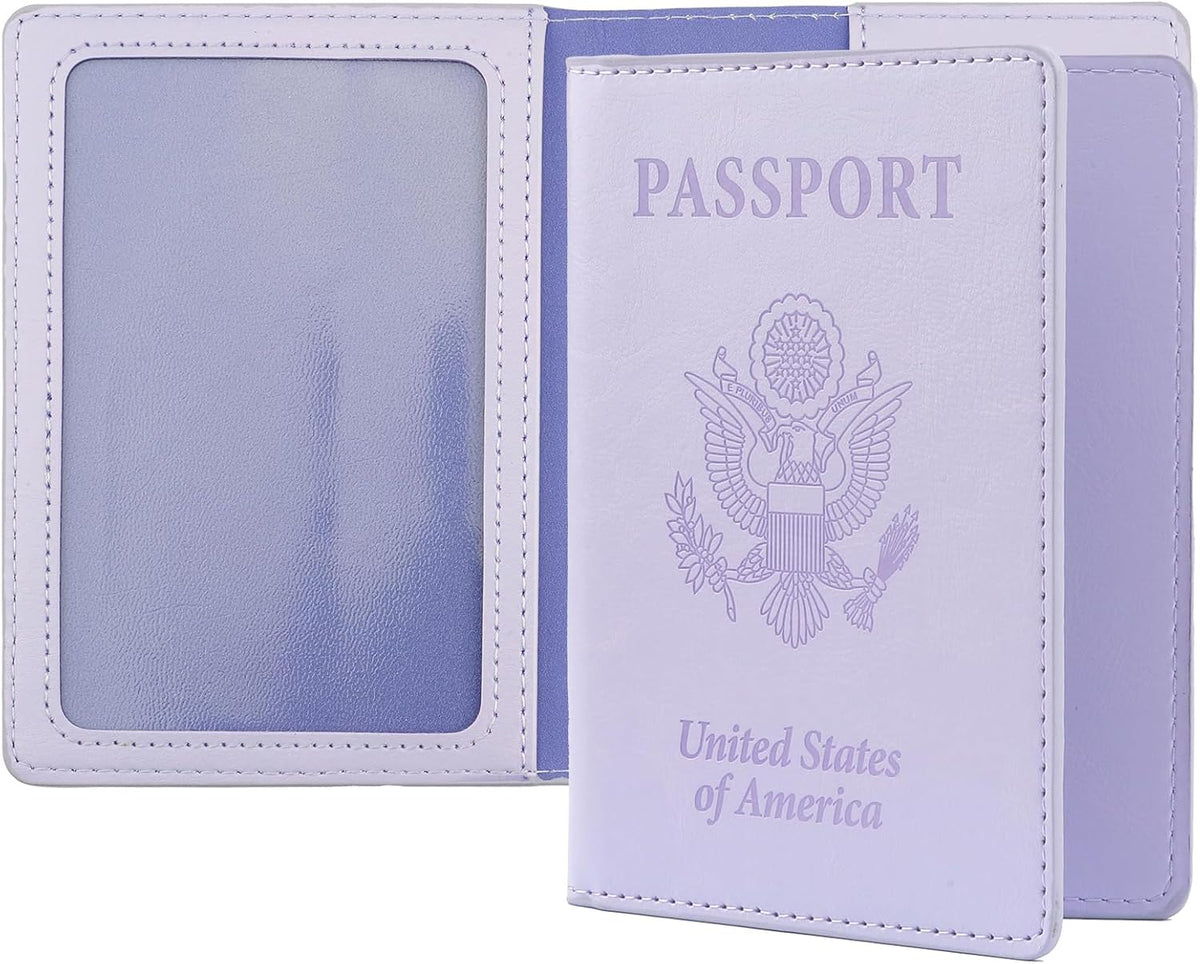 Funda de cuero para pasaporte - Cartera de pasaporte de viaje para...