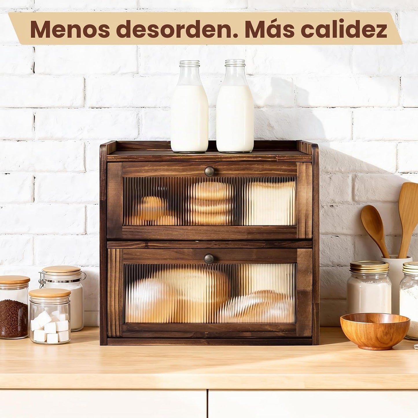 Homcookit Panera para encimera de cocina, contenedor de almacenamie...