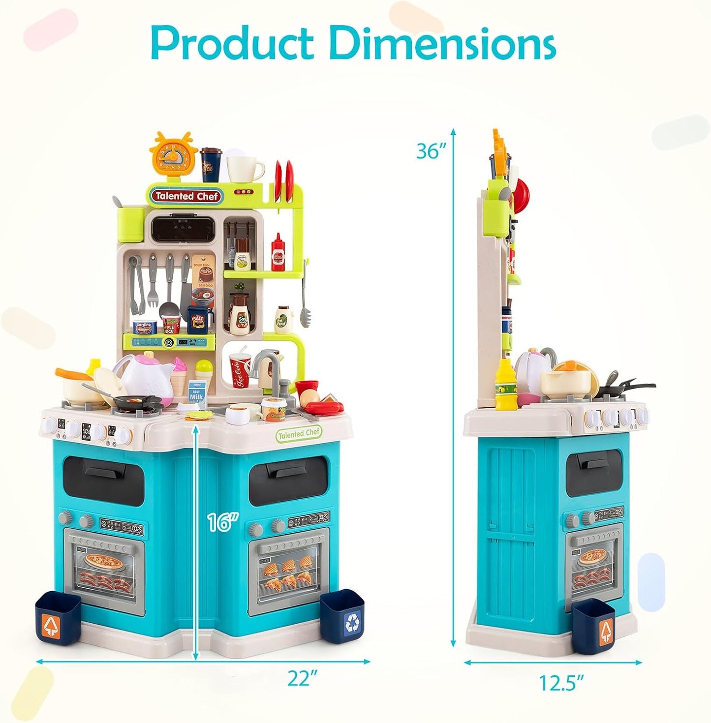 HONEY JOY Juego de cocina esquinera para niños, cocina de plástico...