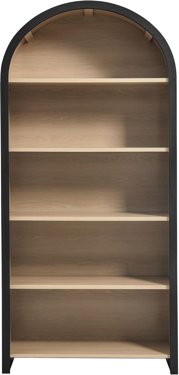 Modway Evie - Estantería ancha y arqueada moderna en color negro \u...