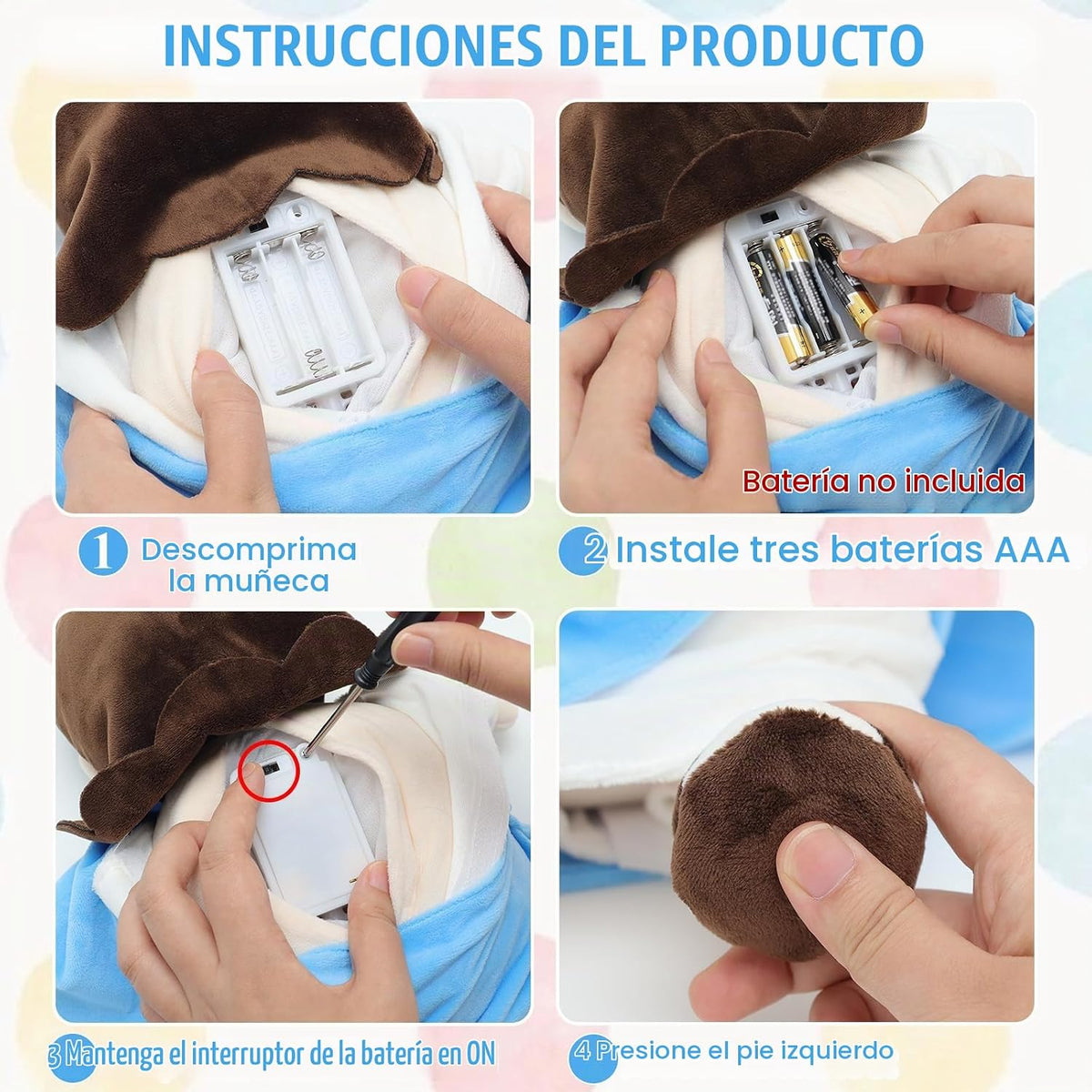Yelakey Muñeco de Jesús de Peluche Relajante con Luz y Sonido, Muñe...
