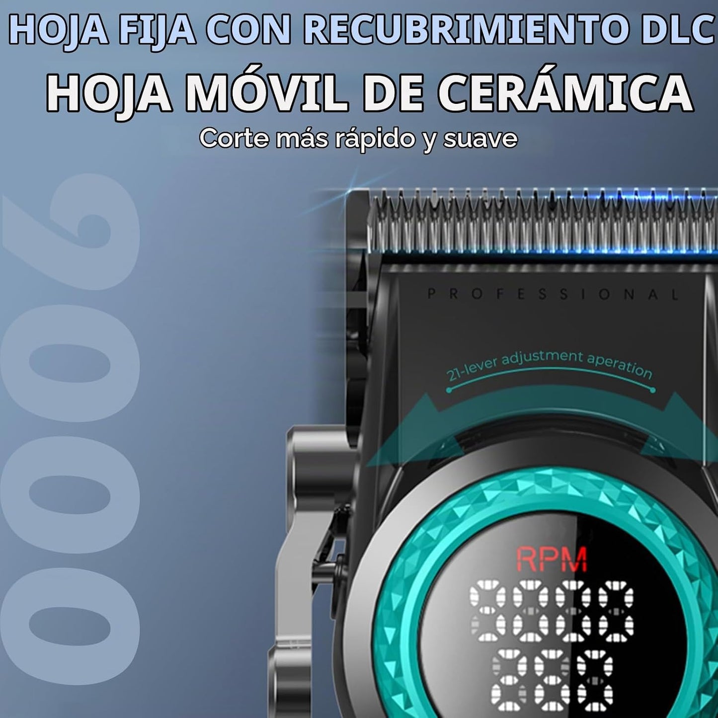 VGR 001 Cortapelos profesionales para hombre con base de carga, col...