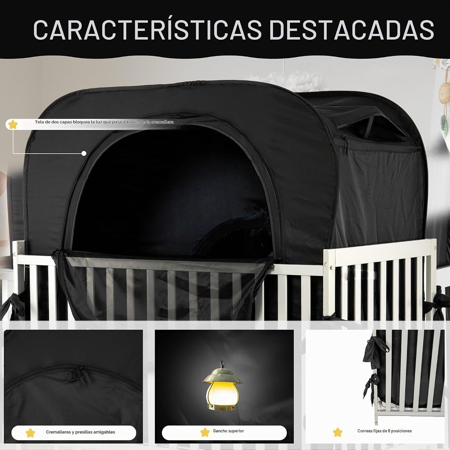 Poray - Tienda de campaña de privacidad para bebé, para cuna de dor...