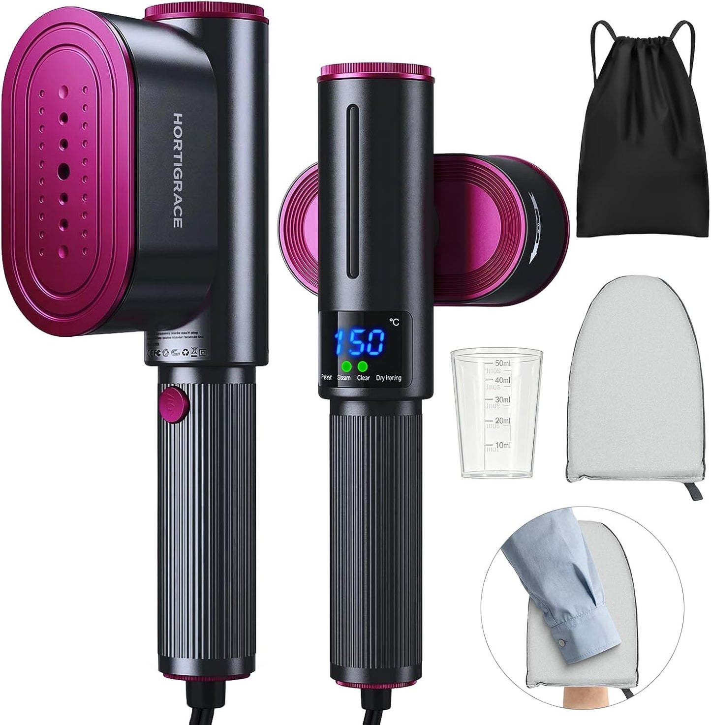 Vaporizador de viaje para ropa, plancha de vapor 2 en 1 y vaporizad...