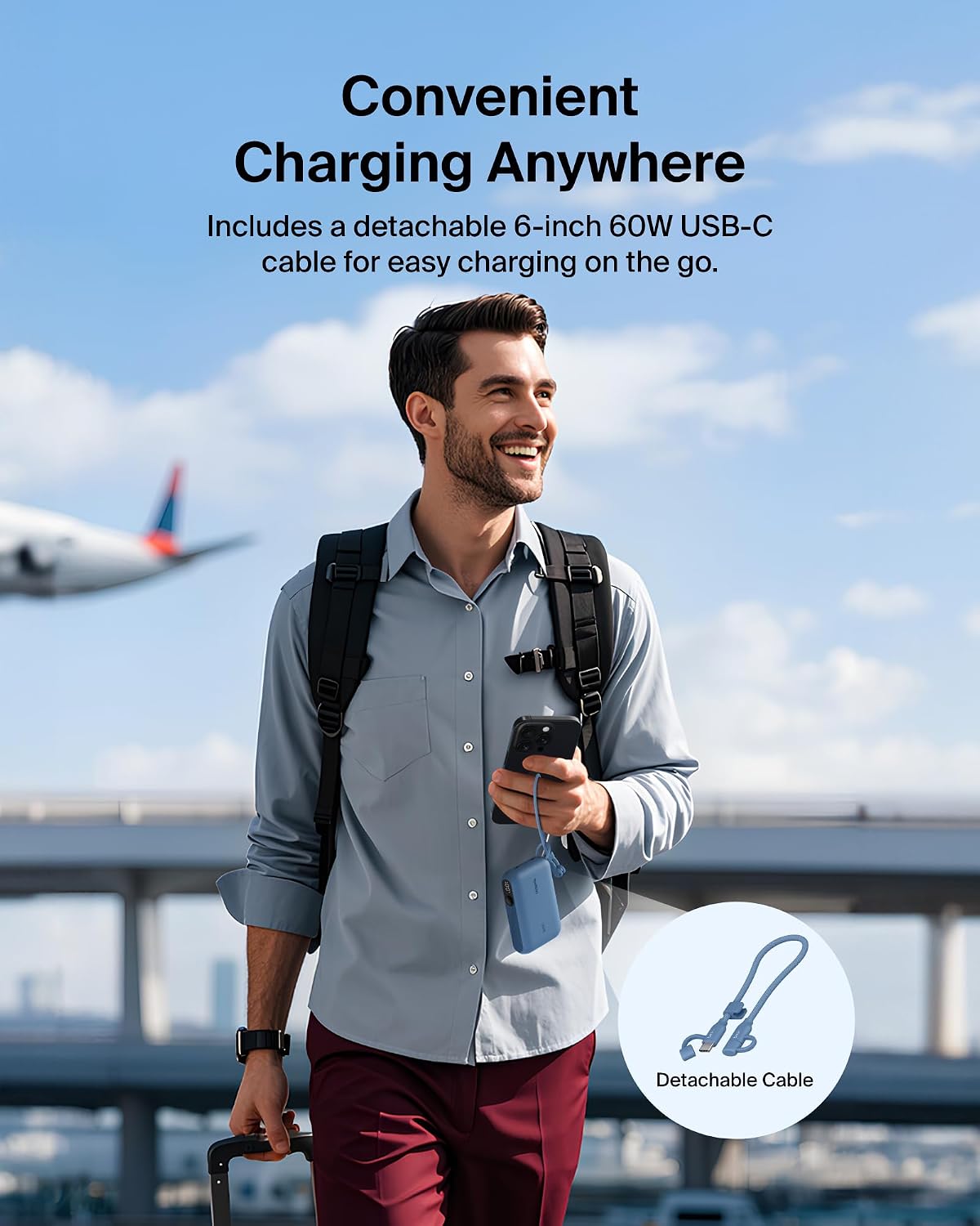 Belkin - Cargador portátil, batería de potencia USB-C delgada de 10...