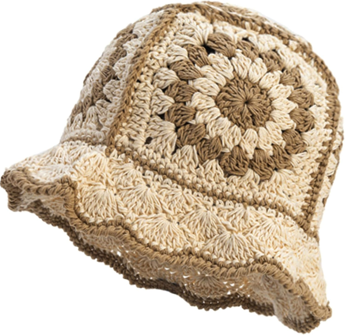 XYIYI Sombrero de Cubo de Ganchillo Tejido para Mujer Hecho a Mano...
