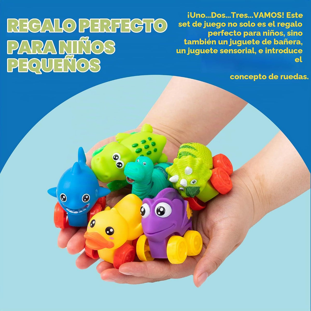 JOYIN Coches de Animales, Juguete de Set de Coches de Goma Suave, M...