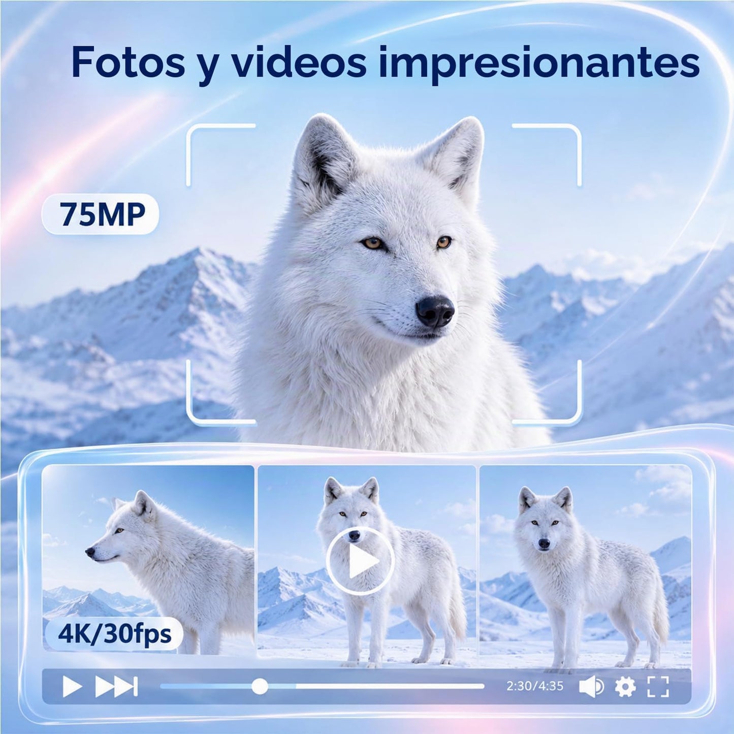 Lmzour Cámara de vlogging 4K con lente giratoria de 330° y seguimie...