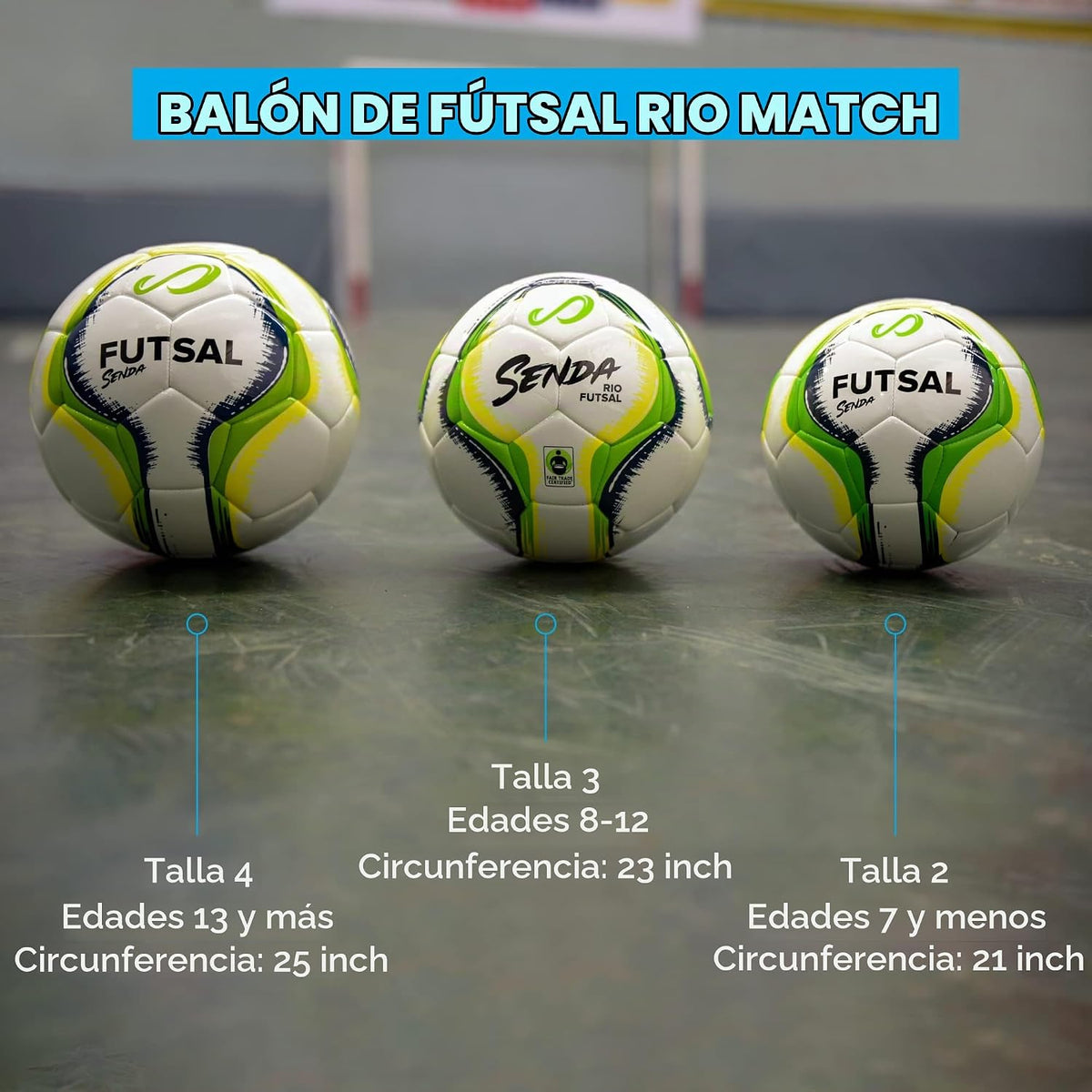 Senda Rio Premium Training Balón de fútbol sala de bajo rebote, cer...