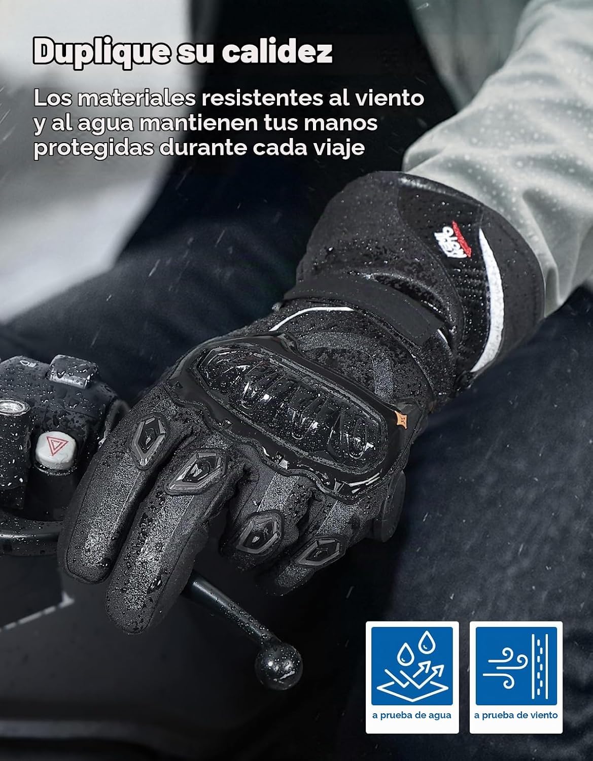 Guantes para moto, invierno, para hombres y mujeres, impermeables