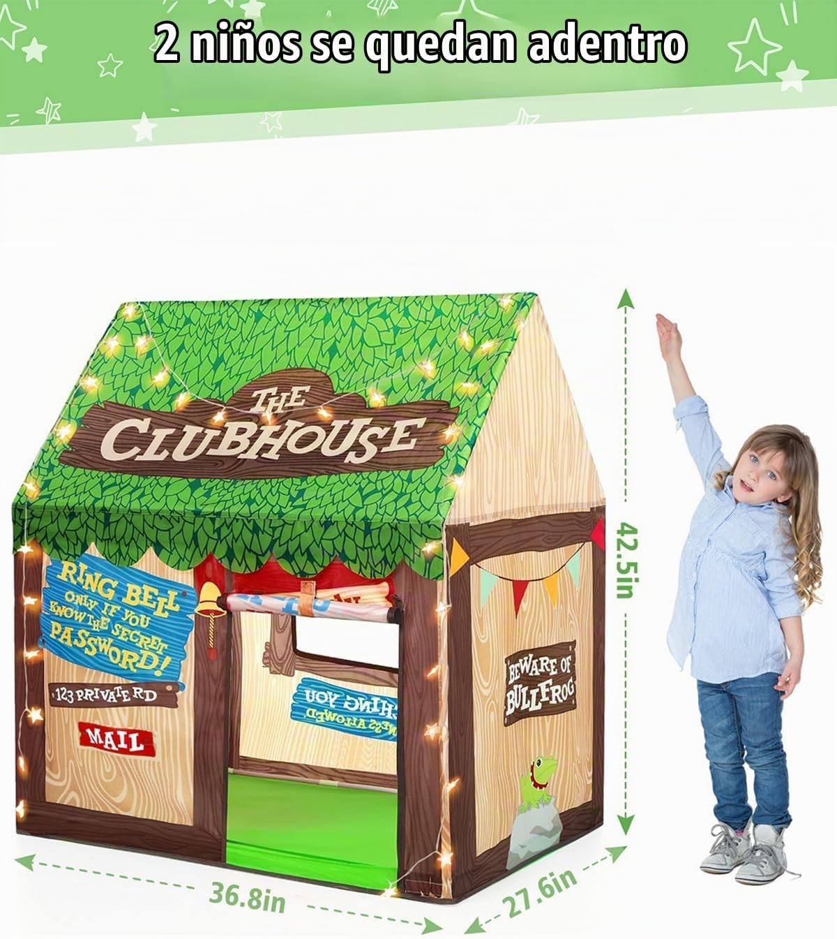 Tienda de campaña para niños pequeños con luces de estrella, casa d...
