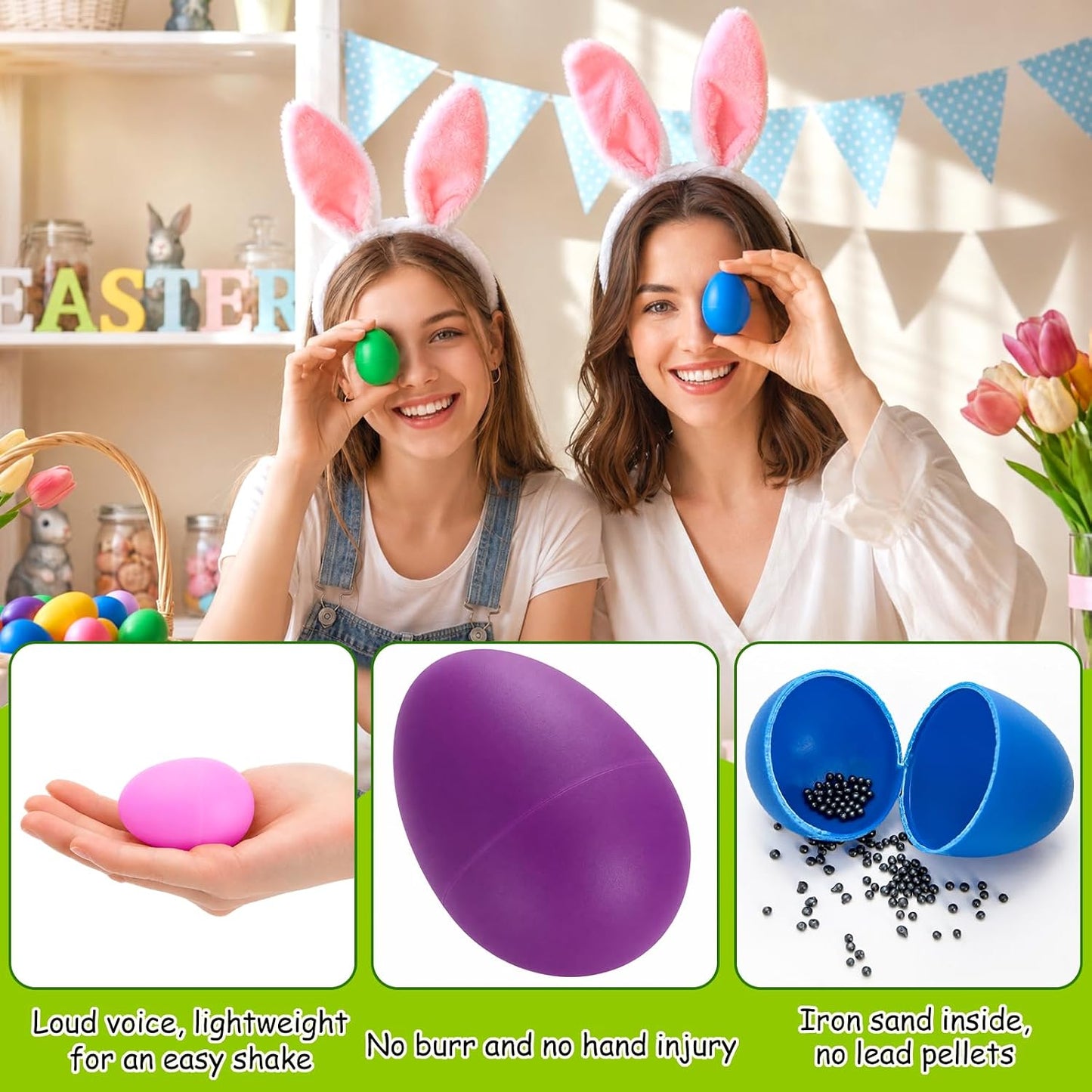 Foraineam 60 piezas de plástico para huevos \u2013 coloridos huevos...