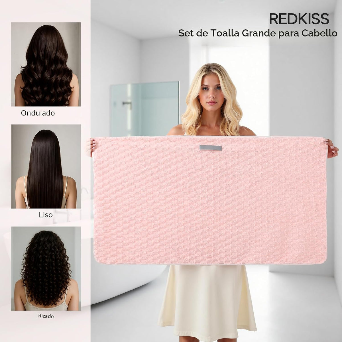 REDKISS Paquete de 3 Toallas de Microfibra para el Cabello - Toalla...