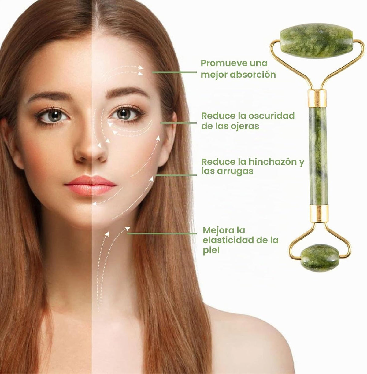 fuvooi Juego de masajeador facial Gua Sha de jade - Juego de herram...