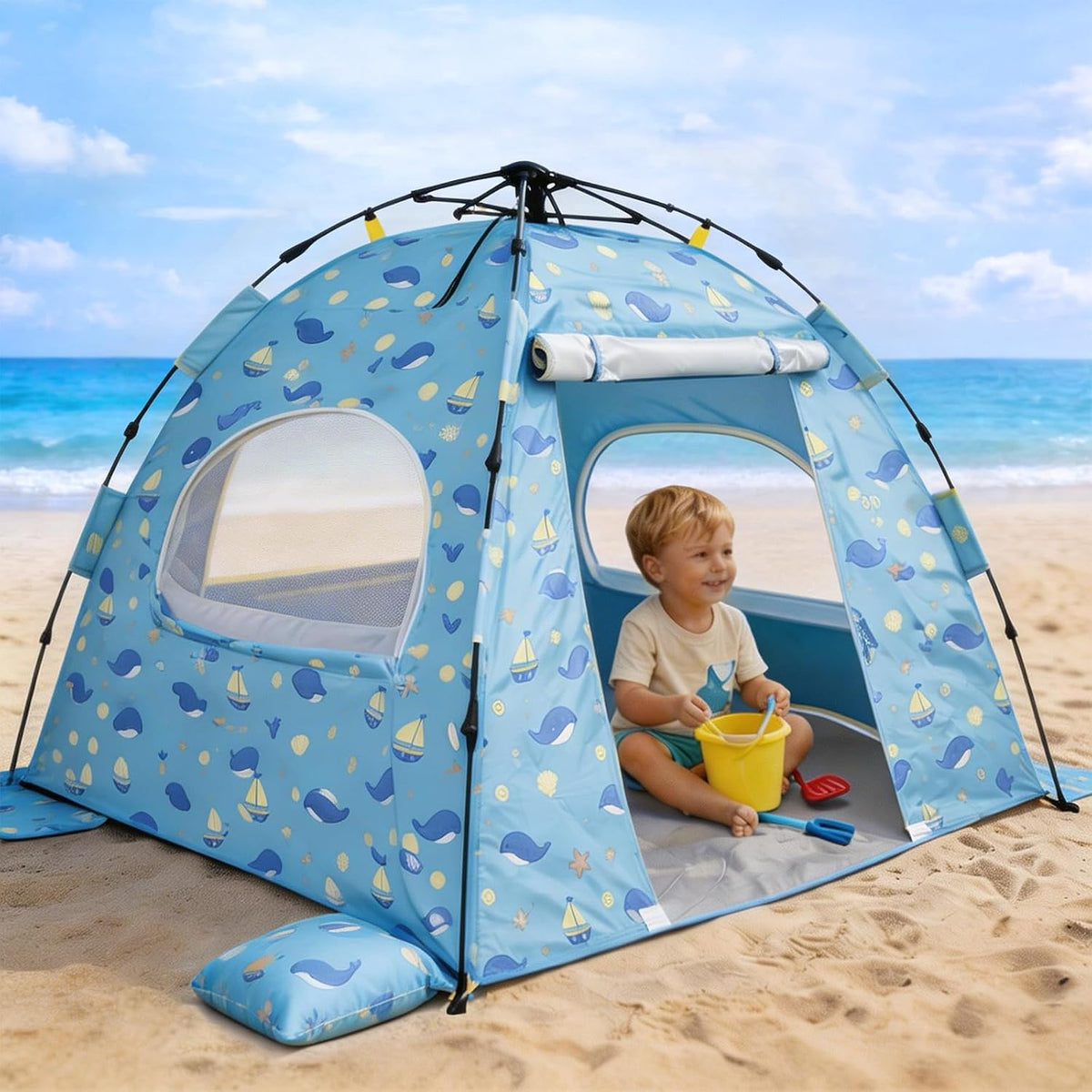 Tienda de campaña de playa para bebés con protección UV UPF 50+, in...