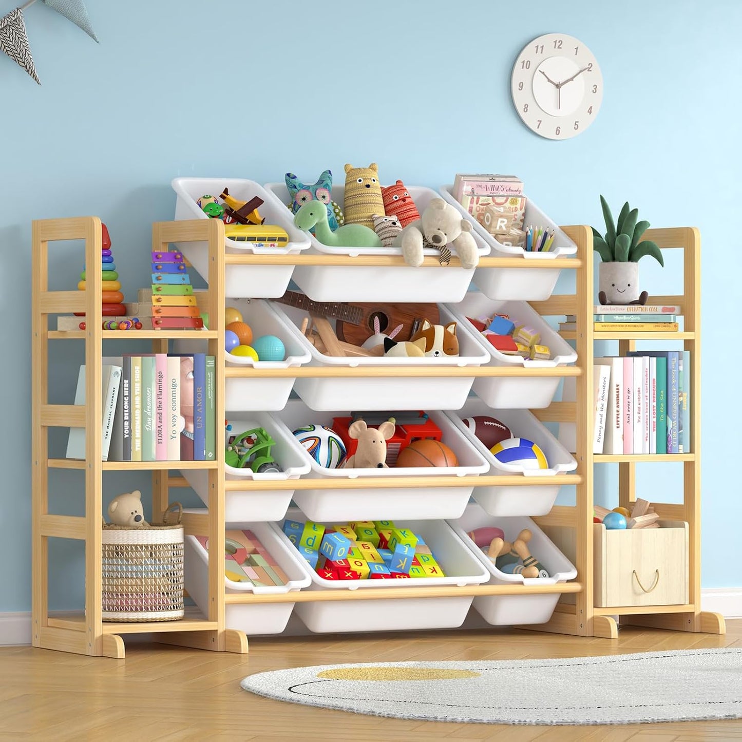 Ratulie Organizador grande de almacenamiento de juguetes para niños...