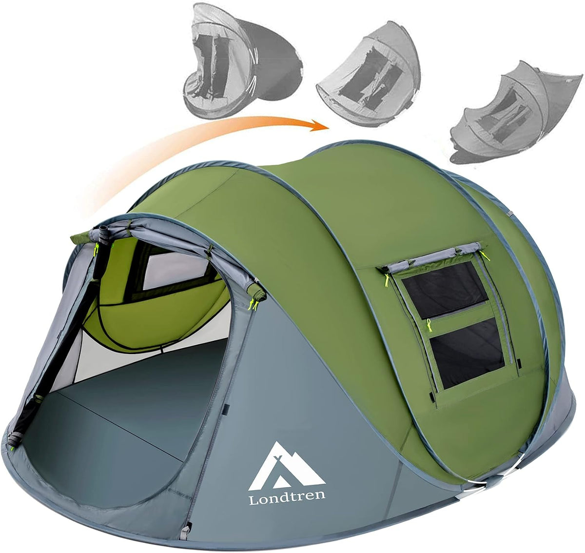 Tienda de campaña desplegable fácil para 4 personas, impermeable, c...