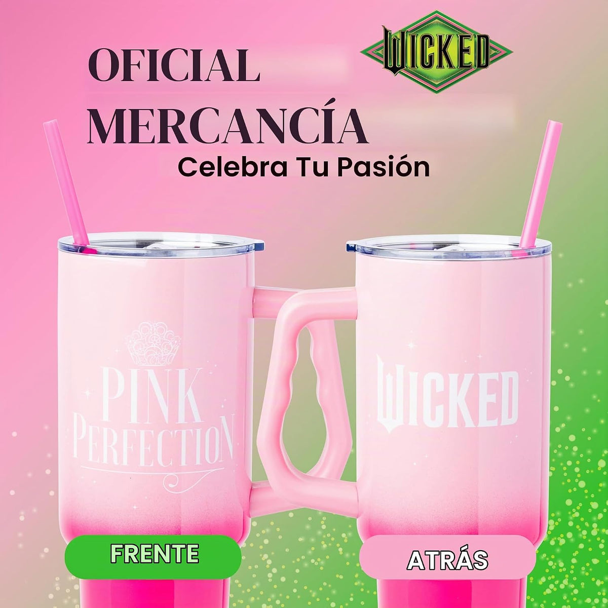 Silver Buffalo Universal Wicked Glinda, vaso de acero inoxidable, 4...