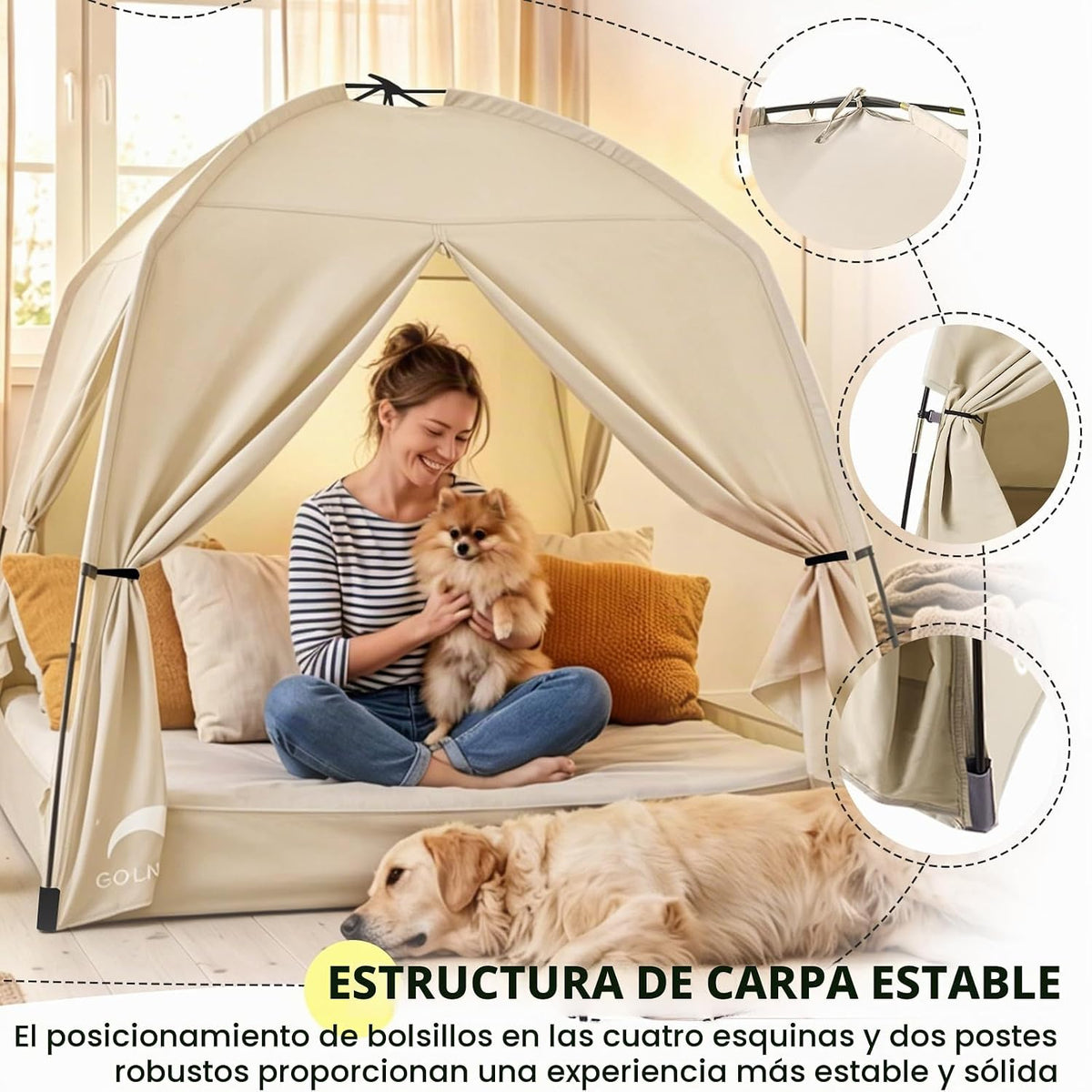 Tienda de campaña con cama individual para niños y adultos, tiendas...