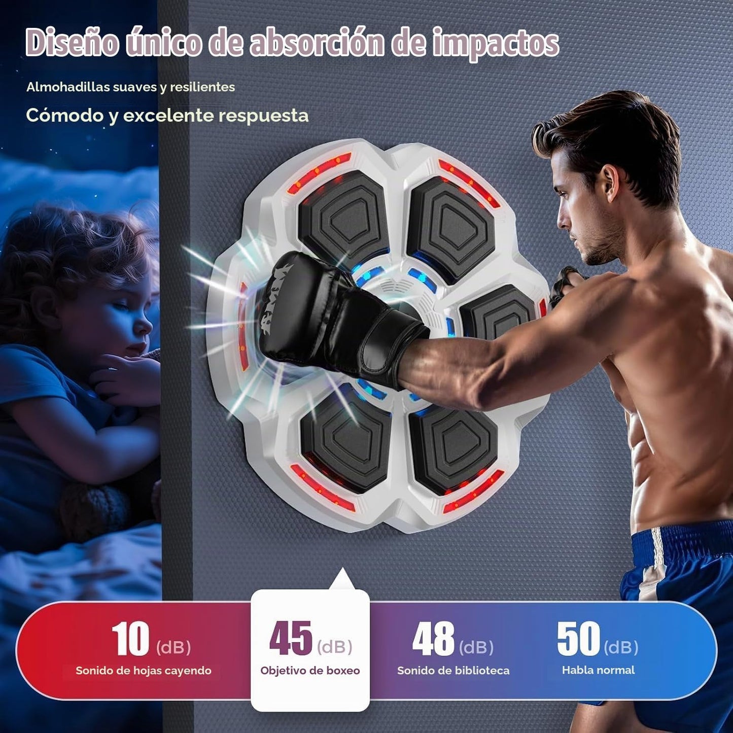 LOLBOX Máquina de boxeo musical para adultos y niños, máquina de en...