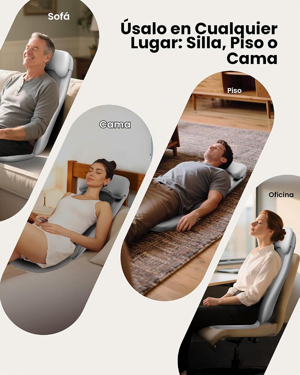 COMFIER Shiatsu - Masajeador de espalda con calor, masajeador de te...
