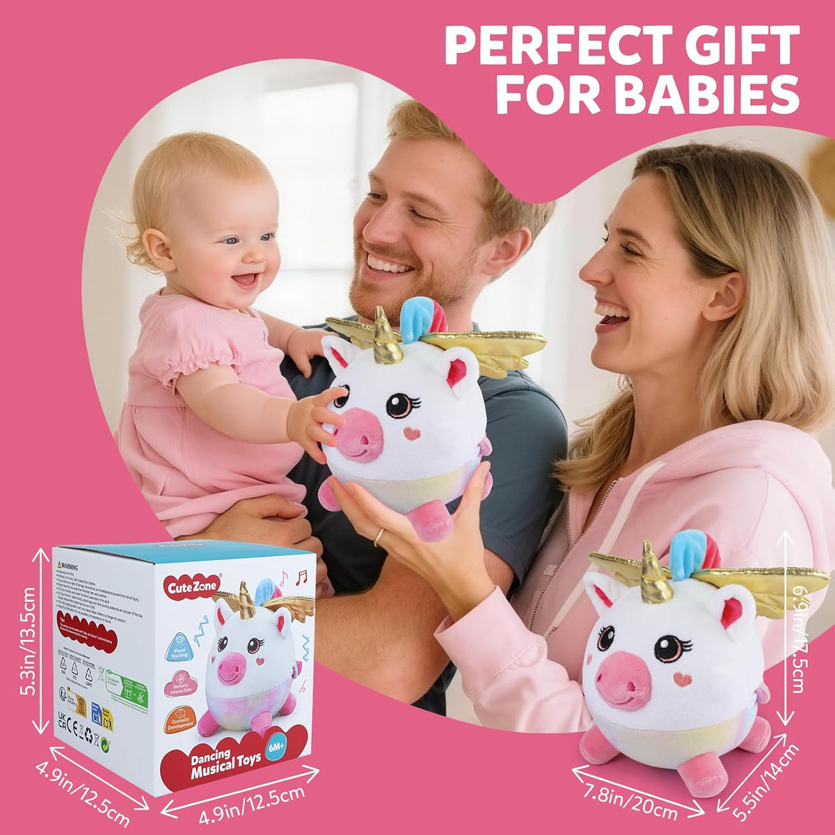 CuteZone Juguetes para bebés de 6 a 12 meses - Juguete musical de u...