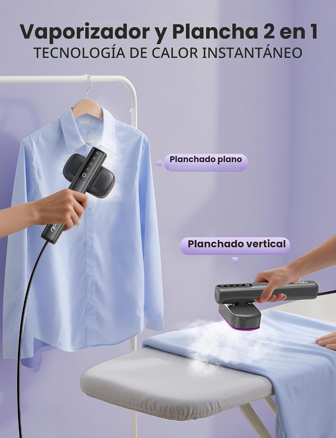 Sundu Vaporizador y plancha 2 en 1 para ropa, vaporizador de viaje...
