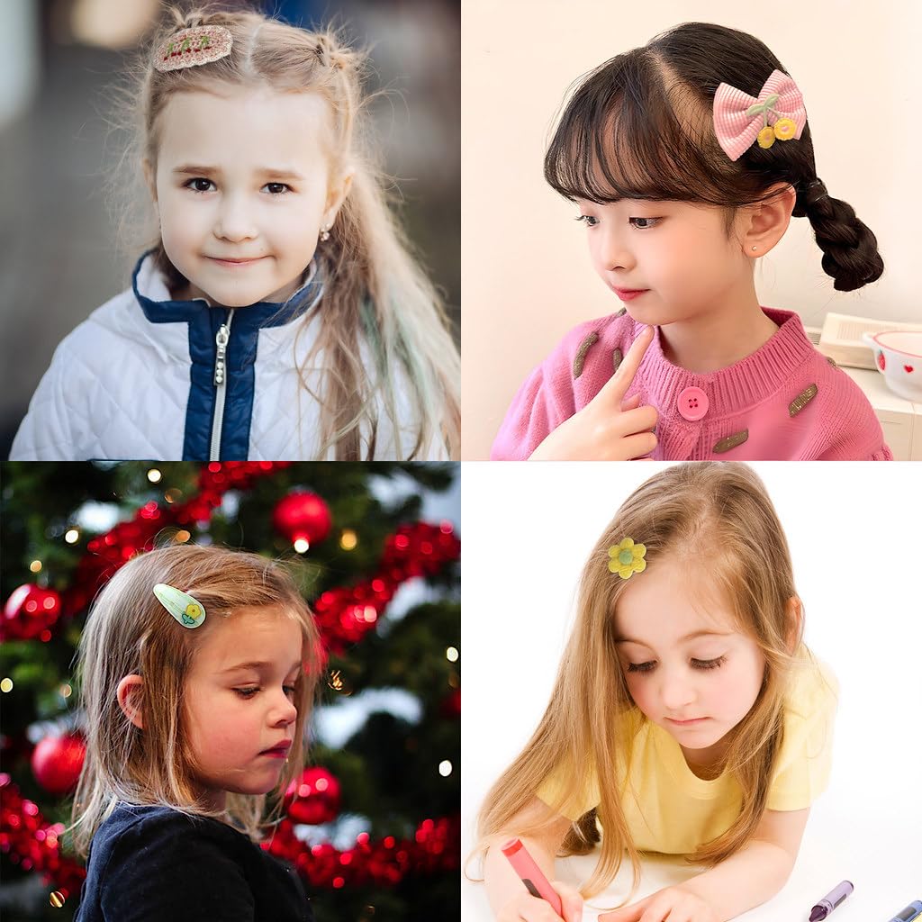 Pinzas para el cabello para niñas, paquete de 68 unidades, antidesl...