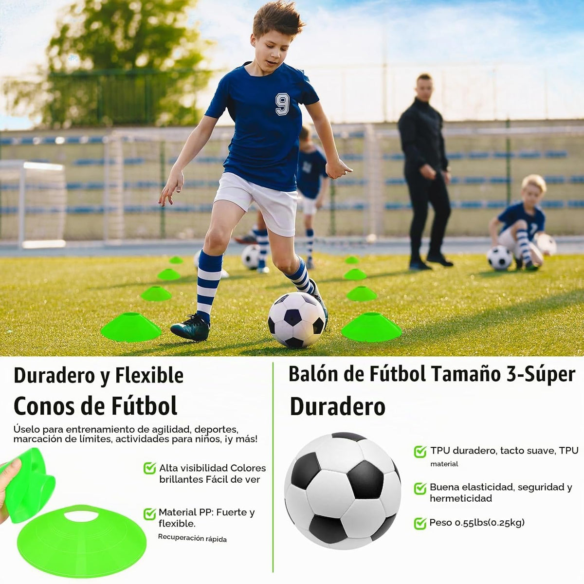 FITPARNER Arcos de Fútbol para Niños para Patio Trasero - Juego de...