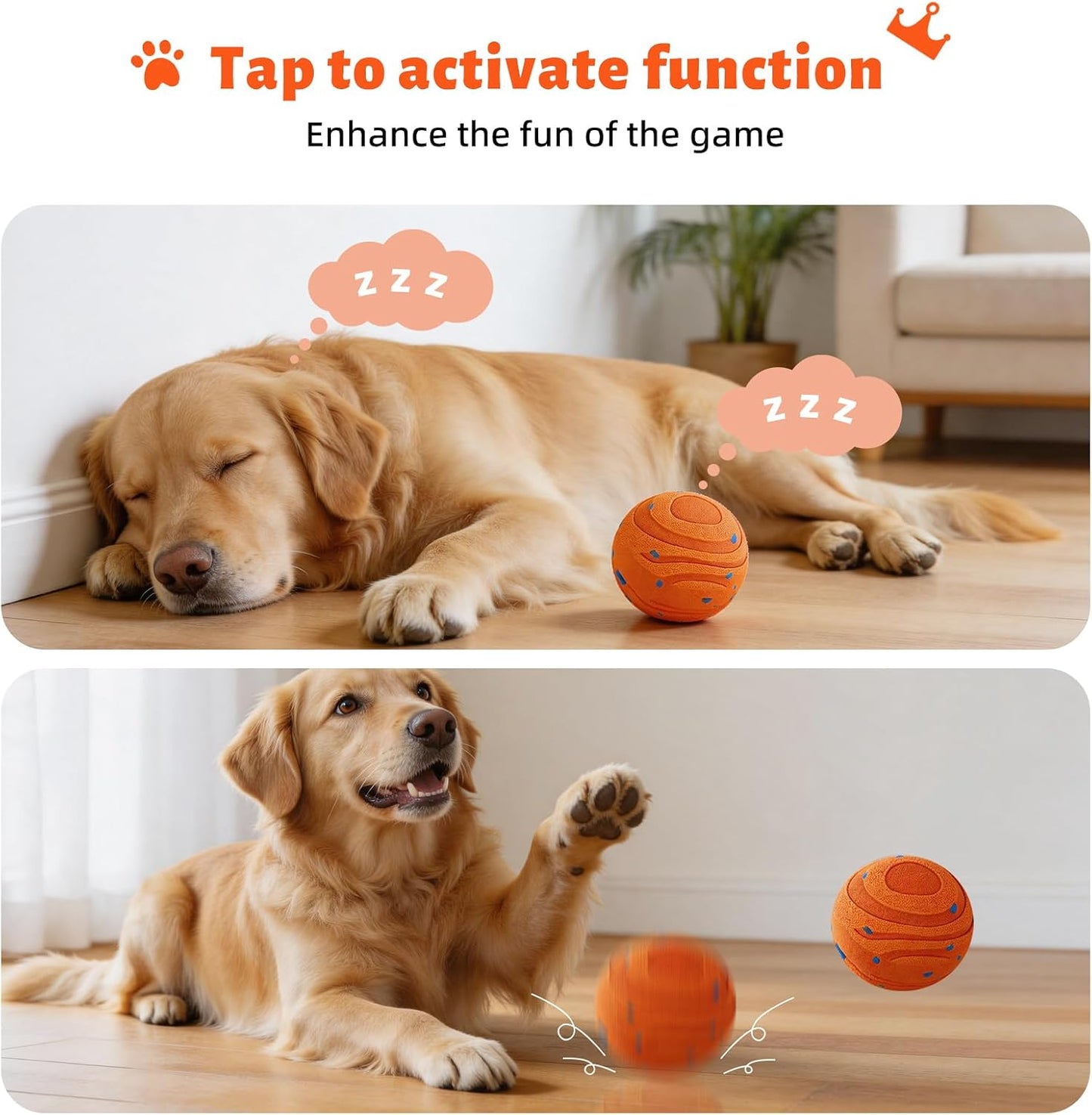 Pelota de juguetes inteligentes interactivos para perros, movimient...