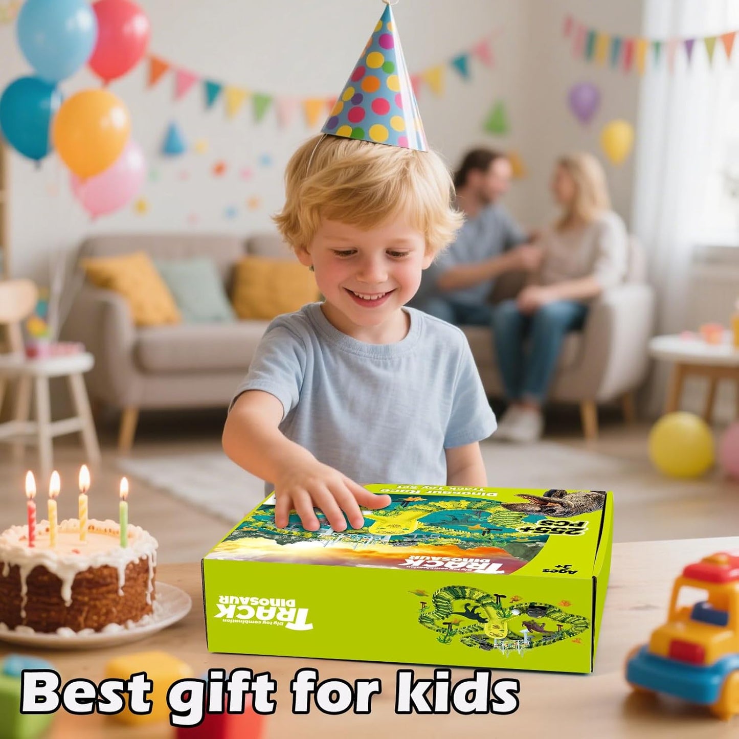 TGJH Juguetes de carreras de dinosaurios para niños, regalos de cum...