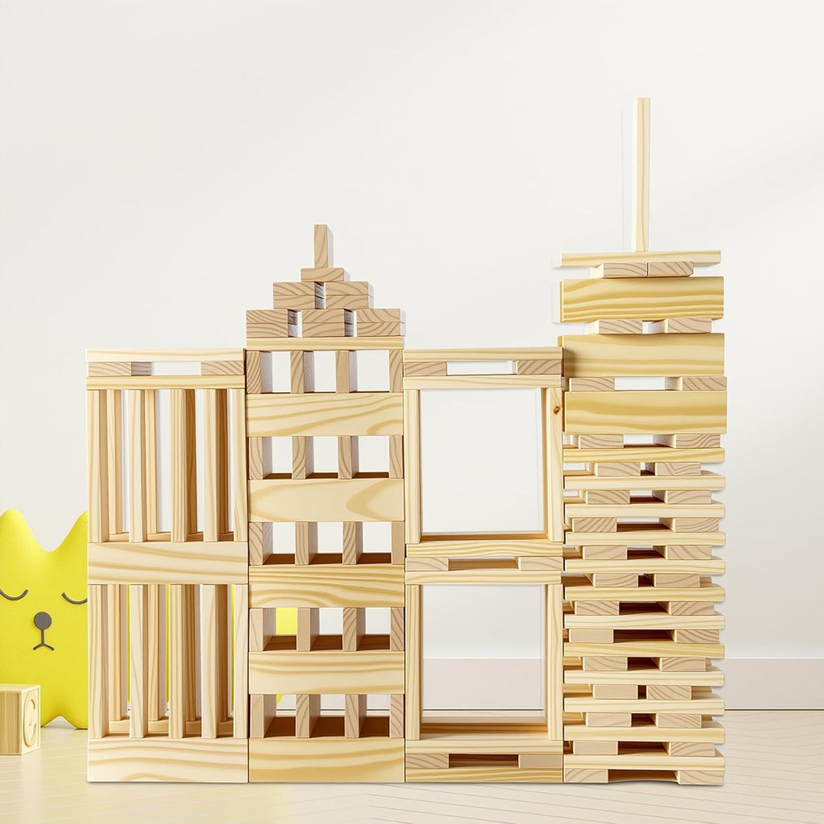 Jumbo 42 bloques de construcción de madera medianos para niños, jug...