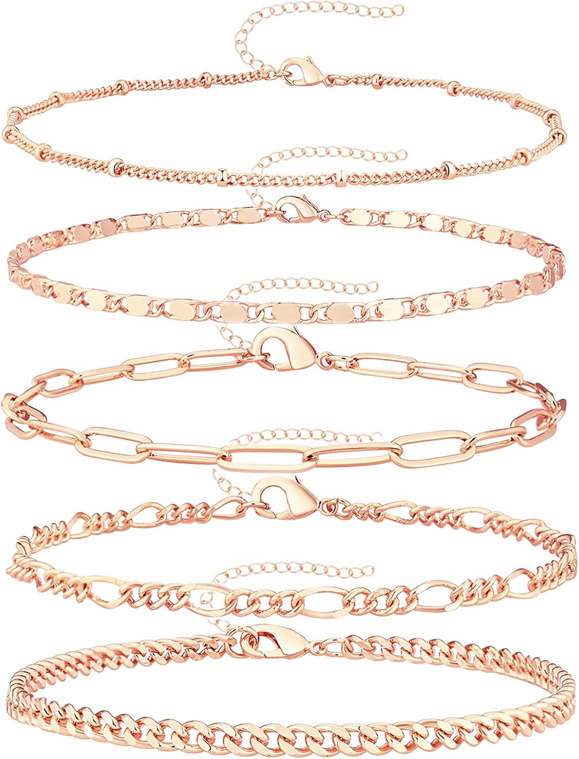 Gokeey Juego de pulseras de oro para mujer, no se deslustran, moder...